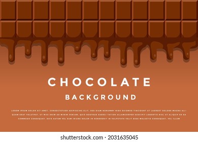 melted chocolate bar background vector illustration