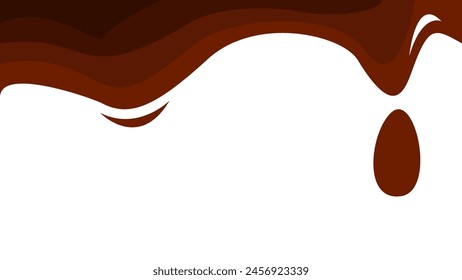 Melted chocolate drip. melted chocolate background. chocolate background for packaging.