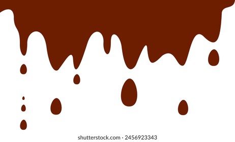 Melted chocolate drip. melted chocolate background. chocolate background for packaging.