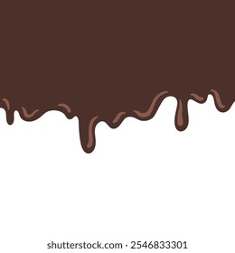 Melted chocolate drip background vector