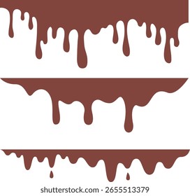 Ilustración vectorial de goteo de chocolate derretido