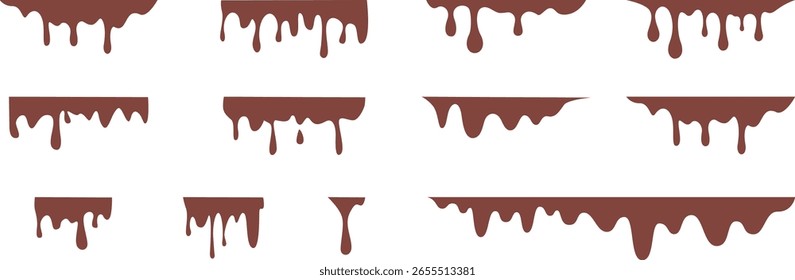 Ilustración vectorial de goteo de chocolate derretido