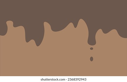 melted chocolate dripping on white background