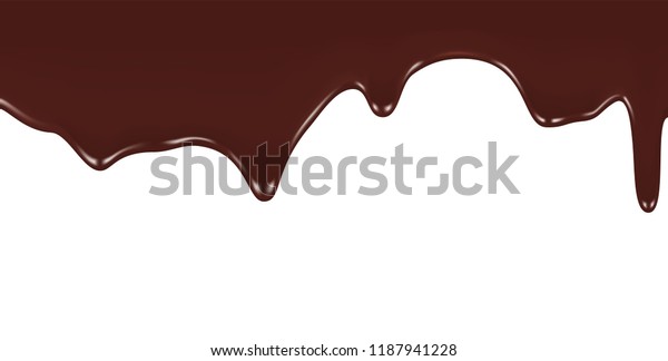 白い背景に溶けたチョコレート リアルなベクターイラスト のベクター画像素材 ロイヤリティフリー