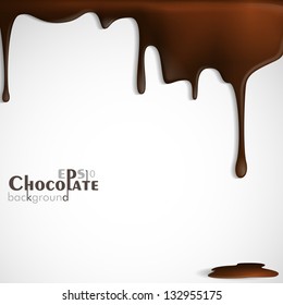 Melted Chocolate Dripping. Vector Illustration. Eps 10.