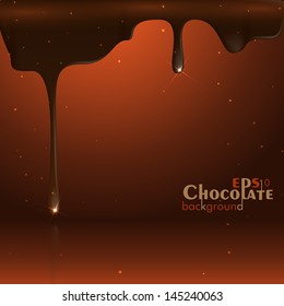 Melted chocolate dripping. Vector illustration. Eps 10.