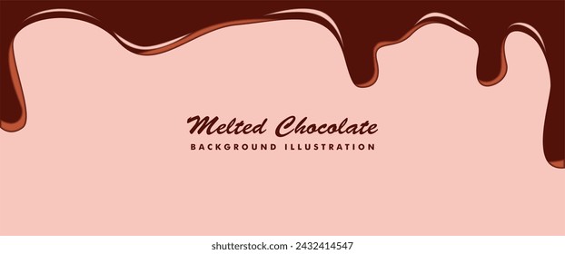 melted chocolate dripping vector illustration isolated.with place for text