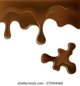 Melted chocolate dripping. Vector illustration. Eps 10.