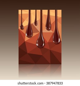 Melted chocolate dripping. Vector illustration.
