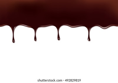 Melted chocolate dripping. Vector illustration