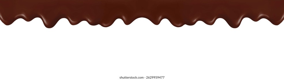 Melted chocolate drips - seamless horizontal border.