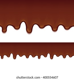 Melted Chocolate Drips Seamless Horizontal Border Stock Illustration