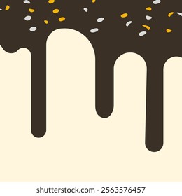 Melted chocolate gracefully cascades over the cone, creating a luscious and appetizing seamless pattern.