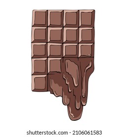 Melted chocolate hand drawn isolated