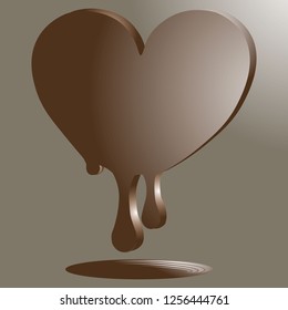 melted chocolate heart