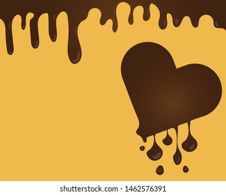 Melted chocolate heart shaped for your design about Happy Valentine concept.