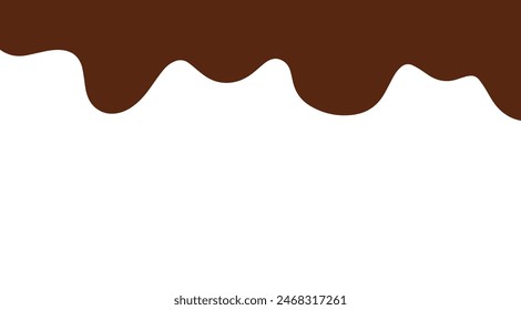 Melted Chocolate Horizontal Header Border Frame for Element Decoration Vector Illustration isolated on transparent background