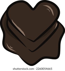 melted chocolate illustration. melted valentine chocolate, melted chocolate. simple illustration of melted chocolate