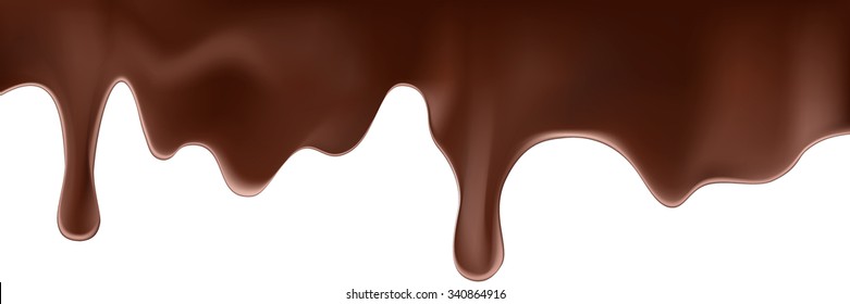 melted chocolate isolated on white background. vector illustration