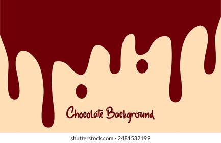 Melted chocolate melt background vector illustration.