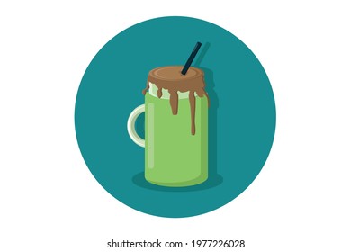 Melted Chocolate Milkshake Vector Design