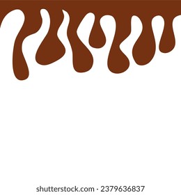 melted chocolate on a white background, vector illustration