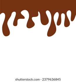 melted chocolate on a white background, vector illustration