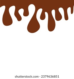 melted chocolate on a white background, vector illustration