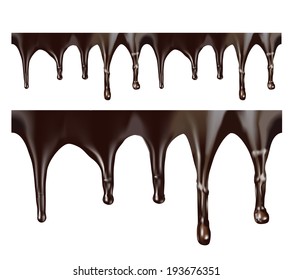 Melted chocolate seamless borders