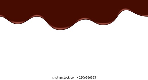 Melted chocolate seamless. Seamless dripping melted dark or milk chocolate. Vector illustration