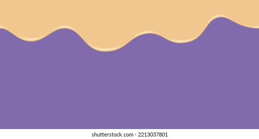 Melted chocolate seamless. Seamless dripping melted white or milk chocolate. Vector illustration