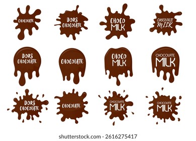 Melted chocolate splash spreads across background of liquid milk and candy in 3D. Melt drop isolated with creamy swirl, coffee in vector texture design. Food illustration, white cake wave