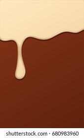 Melted Chocolate Syrup Leaking Drops Sweet Stock Vector (Royalty Free