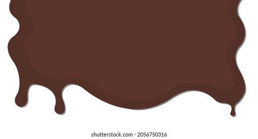 Melted chocolate, melted texktures, milk chocolate drips background file vector