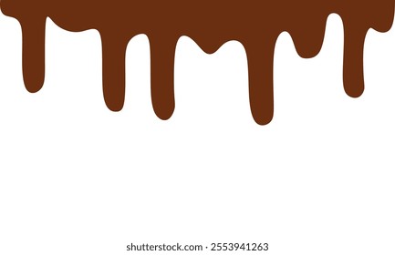 melted chocolate, chocolate vector. chocolate on white background. Flowing liquid isolated on white background. leaking, splashing, spilling liquid.