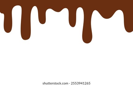 melted chocolate, chocolate vector. chocolate on white background. Flowing liquid isolated on white background. leaking, splashing, spilling liquid.