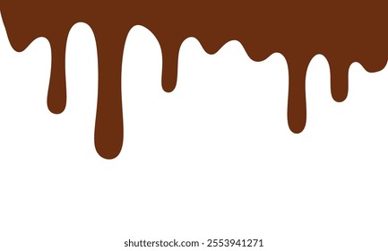 melted chocolate, chocolate vector. chocolate on white background. Flowing liquid isolated on white background. leaking, splashing, spilling liquid.