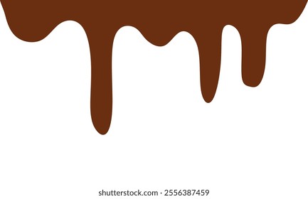 melted chocolate, chocolate vector. chocolate on white background. Flowing liquid isolated on white background. leaking, splashing, spilling liquid.