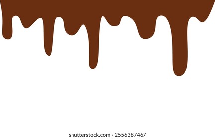 melted chocolate, chocolate vector. chocolate on white background. Flowing liquid isolated on white background. leaking, splashing, spilling liquid.