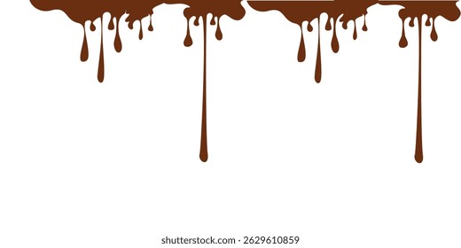 melted chocolate, chocolate vector. chocolate on white background. Flowing liquid isolated on white background. leaking, splashing, spilling liquid.