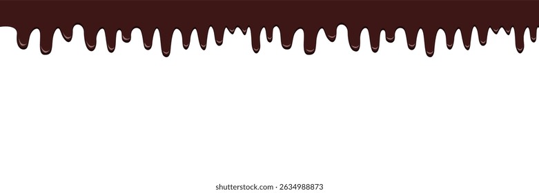 melted chocolate, chocolate vector. chocolate on white background. Flowing liquid isolated on white background. 
