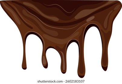 melted dark chocolate dripping down in thick drops, for various backgrounds or as part of a design