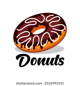 Melted donuts emblem vector illustration template