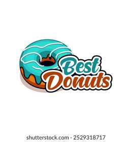 Melted donuts emblem vector illustration template