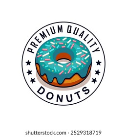 Plantilla de Ilustración vectorial de emblema de donas derretidas