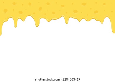 Melted dripping cheese vector flat background