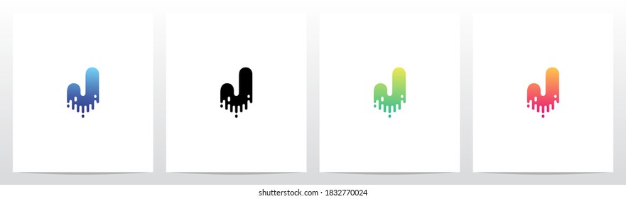 Melted Dripping Letter Logo Design J