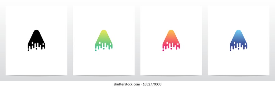 Diseño A de logotipo de la letra de goteo fundida