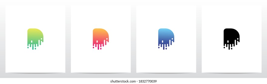 Melted Dripping Letter Logo Design D