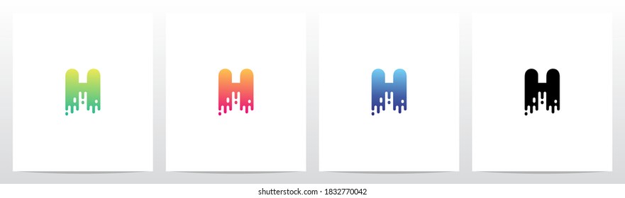 Diseño H del logotipo de la letra de goteo fundida